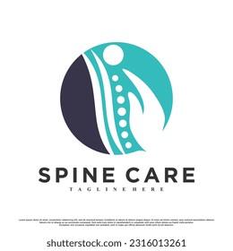 Physiotherapy logo design for spine care Premium Vector