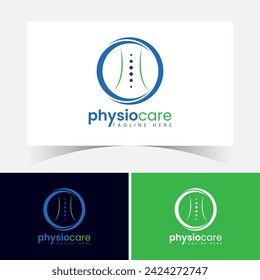 Physiotherapy Logo Design Template With Circle.