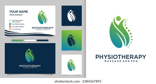 Diseño del logotipo de fisioterapia plantillas de diseño creativo Vector Premium