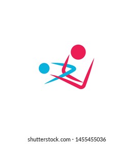 physiotherapy, massage logo design. Abstract simpel icon of martial arts icon template