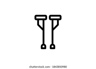 Physiotherapy Outline Icon - Walking Aid