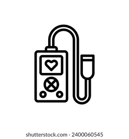 Physiotherapy Pulse Oximeter Outline Icon Vector Illustration