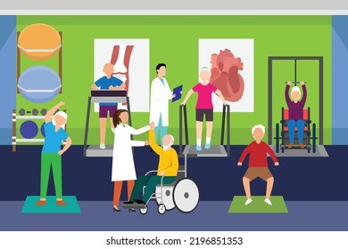 Physiotherapy rehabilitation facility clinic 2d vector illustration concept for banner, website, illustration, landing page, flyer, etc.