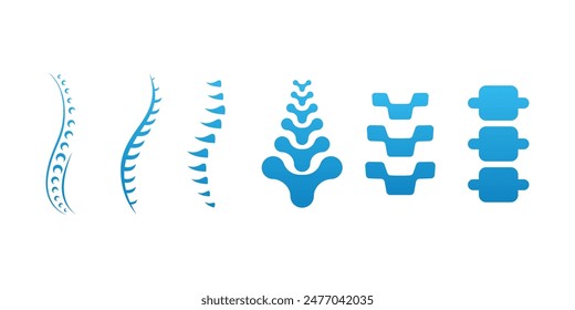 Physiotherapy spine bone abstract icon logo vector design illustration