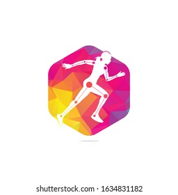 Physiotherapy treatment design template vector with people run. Colorful vector health.	