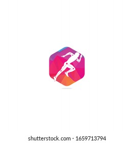 Physiotherapy treatment design template vector with people run. Colorful vector health. Physiotherapy clinic logo. Physiotherapy logo	