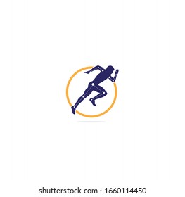 Physiotherapy treatment design template vector with people run. Colorful vector health. Physiotherapy clinic logo. Physiotherapy logo	