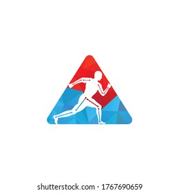 Diseño del logotipo del concepto de la forma del triángulo del tratamiento fisioterapéutico. Logo de la clínica de fisioterapia. 