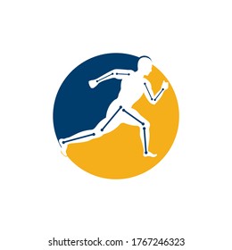 Diseño vectorial de tratamiento fisioterapéutico. Logo de la clínica de fisioterapia para correr humanos.