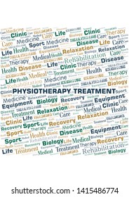 Physiotherapy Treatment word cloud. Wordcloud made with text only.
