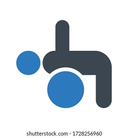 Farbsymbol des Physiotherapie-Vektors 