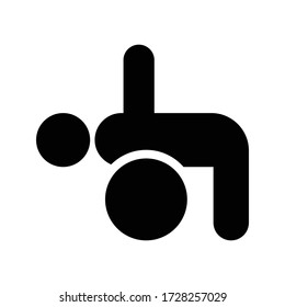 icono plano de glifo vectorial fisioterapia 