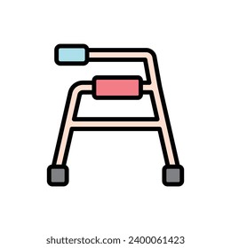 Physiotherapy Walker Icon Vector Illustration