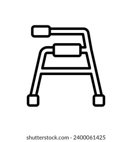 Physiotherapy Walker Outline Icon Vector Illustration