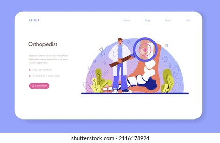 Physiotherapy web banner or landing page. Doctor helping patients during physio therapy and rehabilitation. Physiotherapy treatment for people with physical disabilities. Flat vector illustration