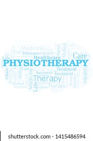 Physiotherapy word cloud. Wordcloud made with text only.