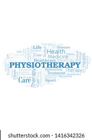 Physiotherapy word cloud. Wordcloud made with text only.