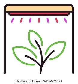 Phytolamp and Plant vector Grow Light concept colored icon or symbol