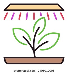 Phytolamp with Seedling vector Grow Light concept colored icon or symbol