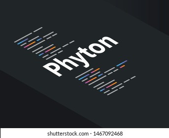 Phyton application programming language coding software technology vector illustration