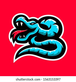 Phyton Snakes  Viper for esport and sport mascot logo isolated badge emblem gaming player or team