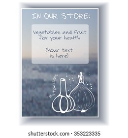 Phytoncides of the onion and garlic. Vector illustration. A 4 background design for your project