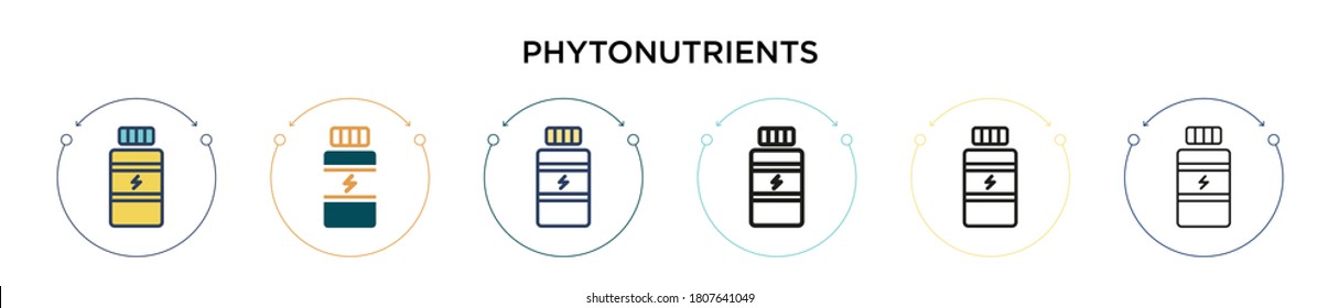 Phytonutrients icon in filled, thin line, outline and stroke style. Vector illustration of two colored and black phytonutrients vector icons designs can be used for mobile, ui, web