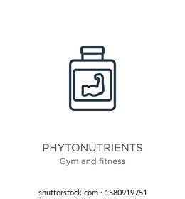 Phytonutrients icon. Thin linear phytonutrients outline icon isolated on white background from gym and fitness collection. Line vector sign, symbol for web and mobile
