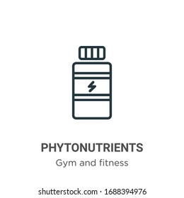 Phytonutrients outline vector icon. Thin line black phytonutrients icon, flat vector simple element illustration from editable gym and fitness concept isolated stroke on white background