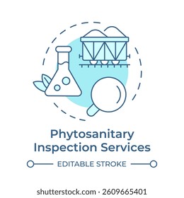 Phytosanitary inspection services soft blue concept icon. Integrated border management. Round shape line illustration. Abstract idea. Graphic design. Easy to use in promotional material