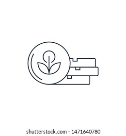 Phytotherapeutic pills. Vector linear icon, white background.