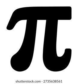 Pi 3.14 mathematical constant sign or symbol. Pi sign icon vector on white background, sign and symbol. The Greek letter PI. The symbol of the mathematical constant