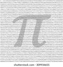 Pi - 3.1415 - Mathematical Column of Figures Vector Background - Backdrop with Greek Pi Letter Shape - Vector Illustration