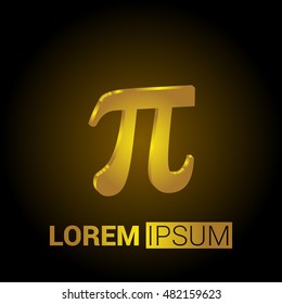 Pi 3D Golden Metallic Premium Royal Corporate Logo / Icon
