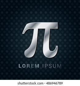 Pi 3D Silver/Platinum/Steel Metallic Premium Icon / Logo Design