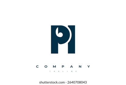 PI Abstract Geometric Logo Design. Modern and elegant logo design with simplistic typography elements, showcasing branding excellence.