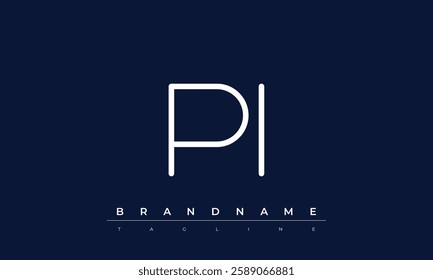 PI Abstract letter logo. This logo icon incorporate with abstract shape in the creative way