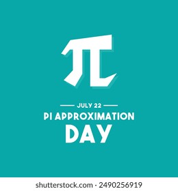 Pi Approximation Day. July 22. Flat design vector. Poster, banner, card, background. Eps 10.