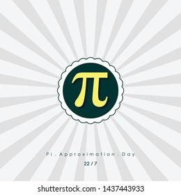 Pi Approximation Day Vector Design with formula