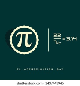 Pi Approximation Day Vector Design with formula