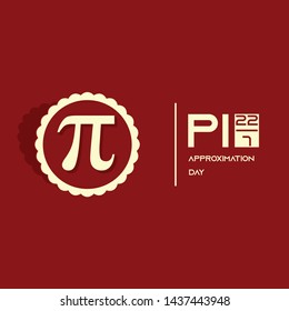 Pi Approximation Day Vector Design with formula