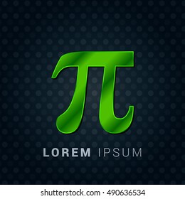 Pi Bright Green chromium precious metallic 3D Icon / Logo Design