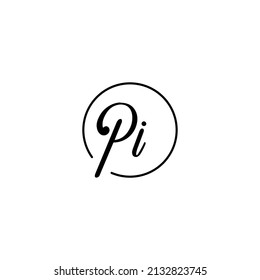 PI circle feminine concept initial logo best for beauty and fashion