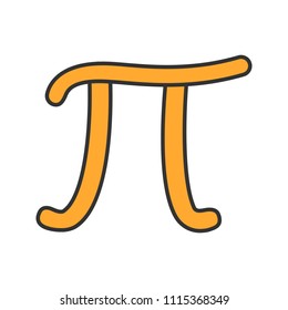 Pi color icon. Mathematical constant. Isolated vector illustration