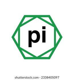 PI Company name in diamond shape. PI monogram.