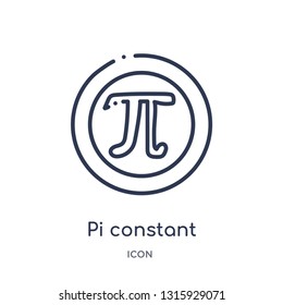 pi constant icon from signs outline collection. Thin line pi constant icon isolated on white background.