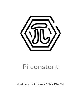 pi constant vector line icon. Simple element illustration. pi constant outline icon from signs concept. Can be used for web and mobile