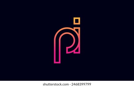 PI Creative And Modern PI Logo. Initial Letter PI Logo Design on Black Background.