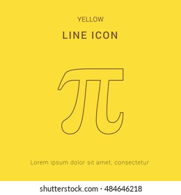 Pi Cute yellow thin line icon / logo Design