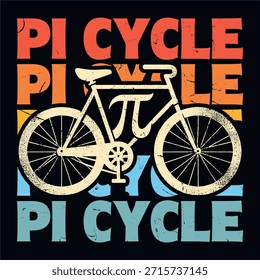 Pi Ciclo Engraçado Matemática Ciclismo Engraçado Pi Dia T-shirt Design